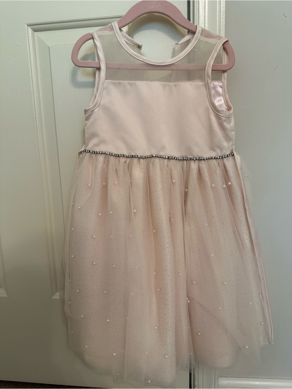 American princess-Girls' Blush Pink Tulle Party Dress